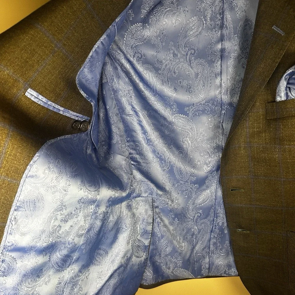 Richards Bespoke Men's Wool Sport Coat Blazer‎ Custom-fit Tailored EUC 36 Short